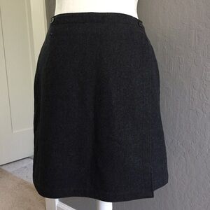 Gray Charcoal Wool Wrap Around Skirt by GAP